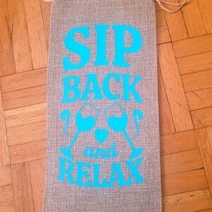 Handmade Burlap Jute Custom Wine Bag